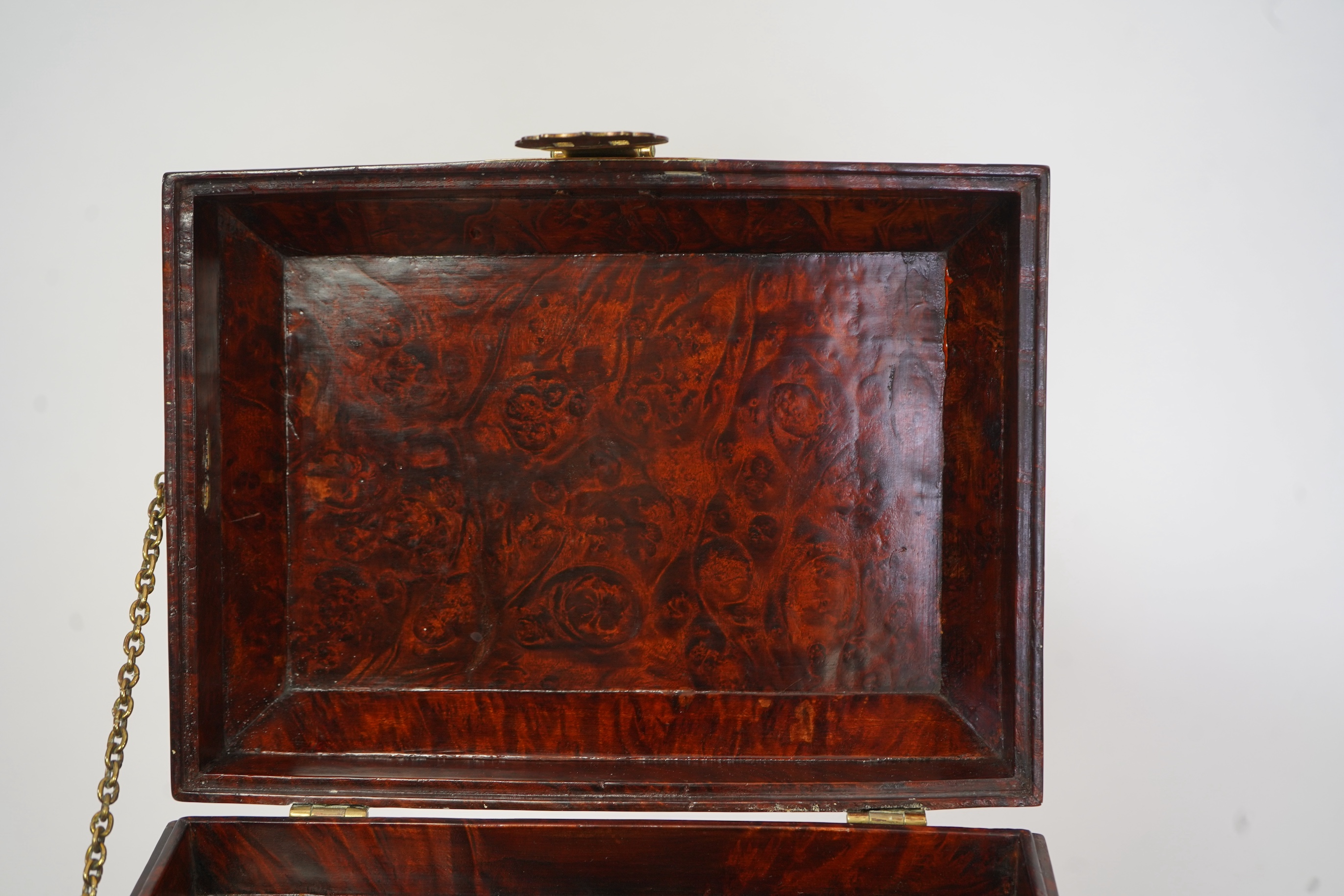 A Chinese burrwood scholar's cabinet, 19th century